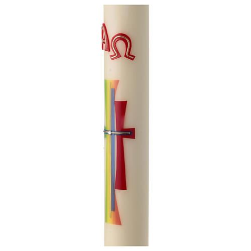 Easter candle with modern decorated cross 80x8 cm 3