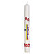 Paschal candle modern colored cross 80x8 cm beeswax