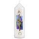 Candle with relief gold cross blue background 160x50 mm s1