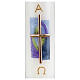 Candle with relief gold cross blue background 160x50 mm s2