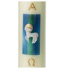 Candle with lamb on light blue background 16.5x5 cm