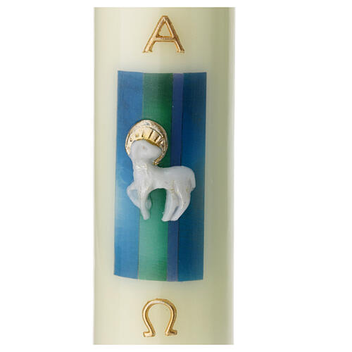 Candle with lamb blue background 160x50 mm 2