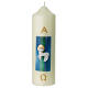 Candle with lamb blue background 160x50 mm s1