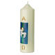 Candle with lamb blue background 160x50 mm s3