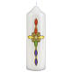 Vela cruz decorada arco-íris 16,5x5 cm s1