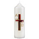 Candle with red and gold cross 16.5x5 cm s1
