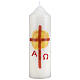 Church candle red cross sun 165x50 mm s1