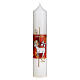 Candle Lamb of God golden cross 300x60 mm beeswax s1