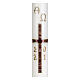 Easter candle with brown gold cross 400x60 mm beeswax s2