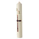 Easter candle with brown gold cross 400x60 mm beeswax s2