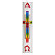 Easter candle with rainbow cross 40x6 cm s2
