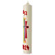 Easter candle with rainbow cross 40x7 cm s2