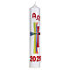 Paschal candle with rainbow cross rhinestones 400x70 mm bees wax