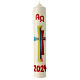 Paschal candle with rainbow cross rhinestones 400x70 mm bees wax s1