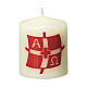 Candle with Resurrection flag 6x5 cm s1