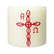 Candle with ornate red cross 60x50 mm s2