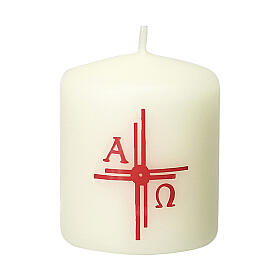 Candle with red cross rays 60x50 mm