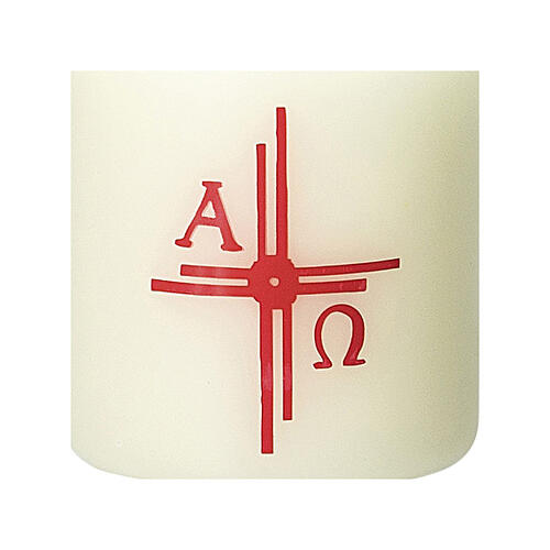 Candle with red cross rays 60x50 mm 2