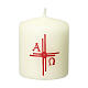 Candle with red cross rays 60x50 mm s1