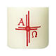 Candle with red cross rays 60x50 mm s2