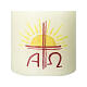Candle with cross sun Alpha and Omega 6x5 cm s2
