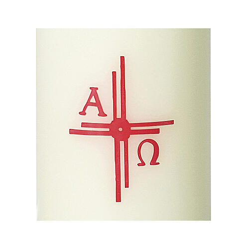 Church candle red double cross 115x50 mm 2