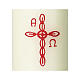 Candle with undulated red cross 11.5x5 cm s2