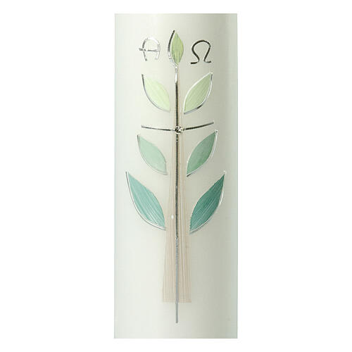 Baptismal candle, branches and leaves, 265x60 mm 2