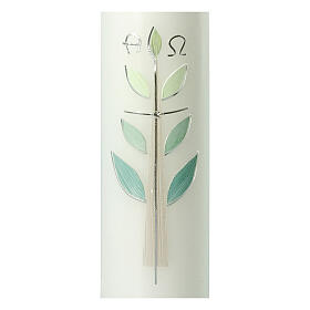 Baptism candle branch leaves 265x60 mm