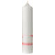 Baptism candle with pink silver cross 265x60 mm s3