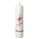 Kerze zur Taufe mit Kreuz und rosafarbenen und goldenen Details, 265x60 mm s1