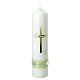 Baptism candle with silver green band s1
