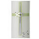 Baptism candle with silver green band s2