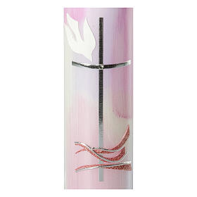 Pink candle for Baptism, Holy Spirit, 265x60 mm