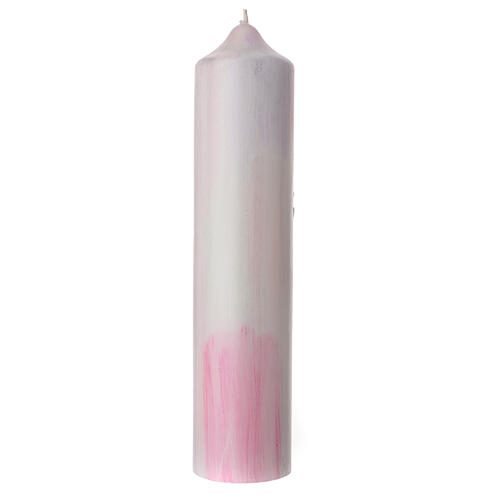 Vela cor-de-rosa Espírito Santo Batismo 26,5x6 cm 3