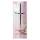 Vela cor-de-rosa Espírito Santo Batismo 26,5x6 cm s2