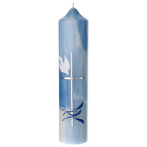 Light blue candle for Baptism, Holy Spirit, 265x60 mm 1