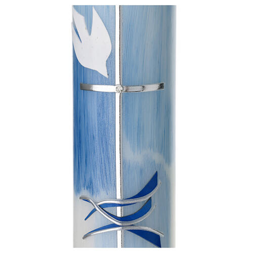 Light blue candle for Baptism, Holy Spirit, 265x60 mm 2