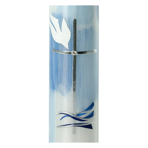 Vela azul clara Espírito Santo Batismo 26,5x6 cm 2