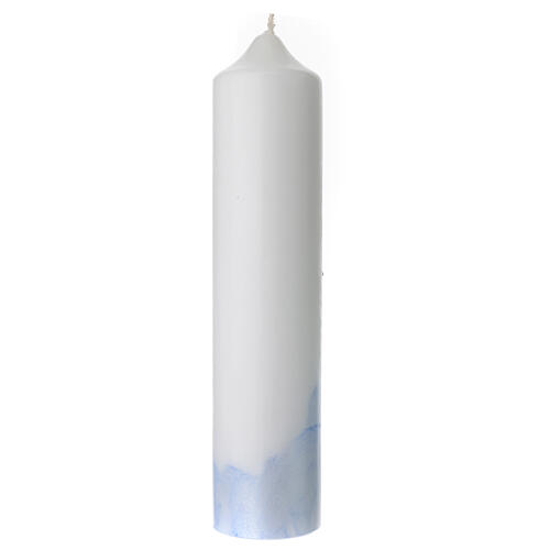 Świeca Krzyż żagiel, niebieska, na Chrzest, 265x60 mm 3