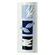 Baptism candle with blue squares 265x60 mm s2