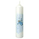 Kerze zur Taufe mit Engel in blau, 265x60 mm s1