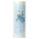 Kerze zur Taufe mit Engel in blau, 265x60 mm s2