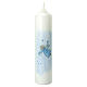 Candela disegno angelo azzurro Battesimo 265x60 mm s1