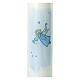 Candela disegno angelo azzurro Battesimo 265x60 mm s2