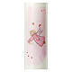 Vela Batismo desenho anjo cor-de-rosa 26,5x6 cm s2