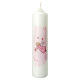 Baptism candle with pink angel drawing 265x60 mm s1