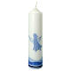 Kerze zur Taufe mit Engelchen in blau, 265x60 mm s1