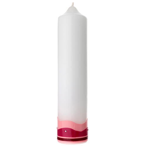Candela Battesimo angelo rosa strass 265x60 mm 3