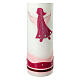 Candela Battesimo angelo rosa strass 265x60 mm s2
